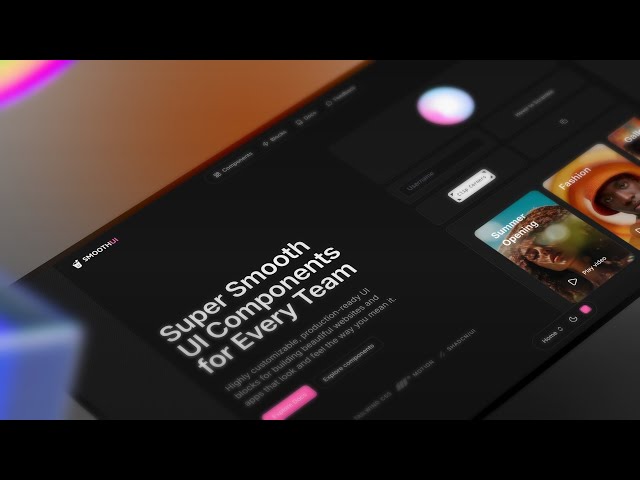 SmoothUI: 40+ Animated React Components with Motion and Tailwind CSS