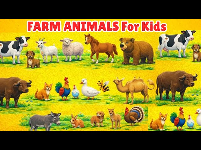 Farm Animals for Kids 🐄🐑 | Learn Animal Names | Fun Learning Video