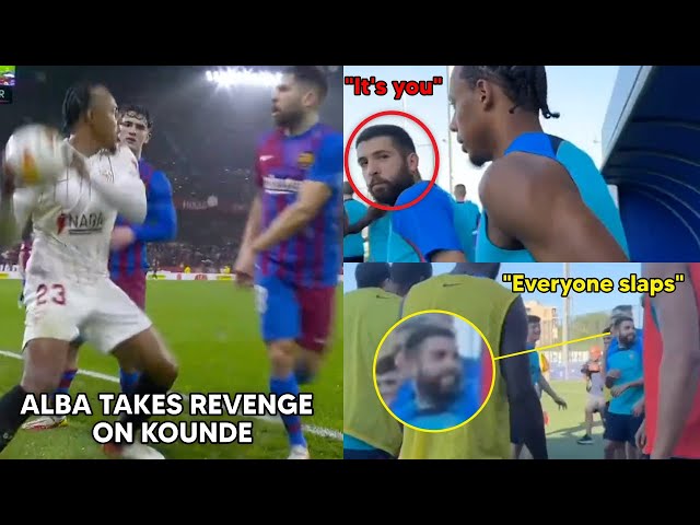 😂 Jordi Alba Takes Revenge on Kounde in his first training session