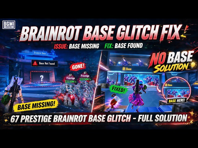 BGMI Brainrot Base Glitch Fix 🔥 Base Not Found Problem Solution & Full Guide