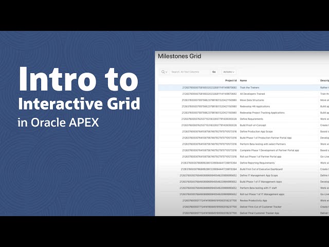 Intro to Interactive Grid in Oracle APEX
