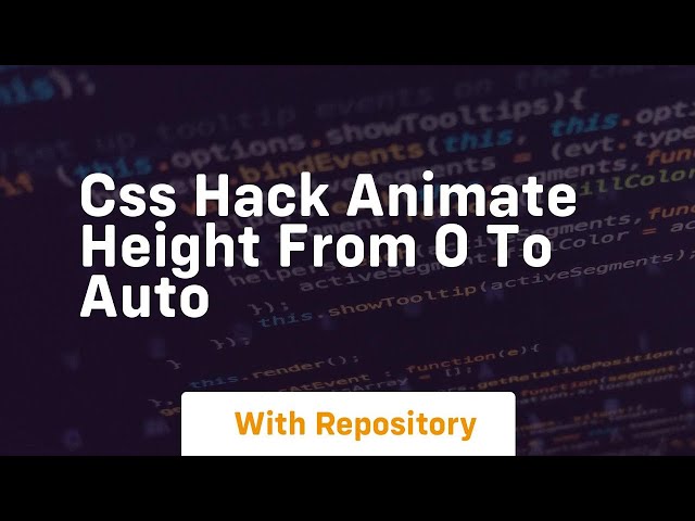 css hack animate height from 0 to auto