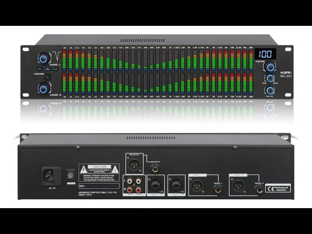 Equalizador Ksr pro MU-231 Digital Dsp 31 Bandas Espectro Profissional com saida para Sub