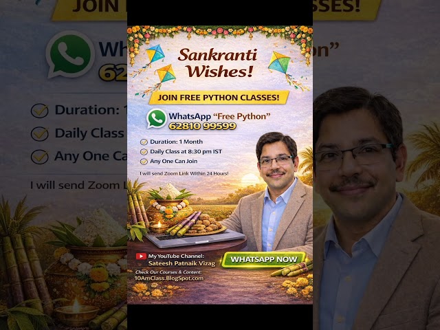 Happy Kanuma | Python in Telugu | FREE Live Class | FREE Python Telugu 🔥 Learn Python in Telugu