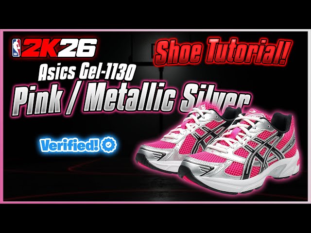 NBA 2K26 Shoe Creator - How To Make Asics Gel-1130 Pink / Metallic Silver