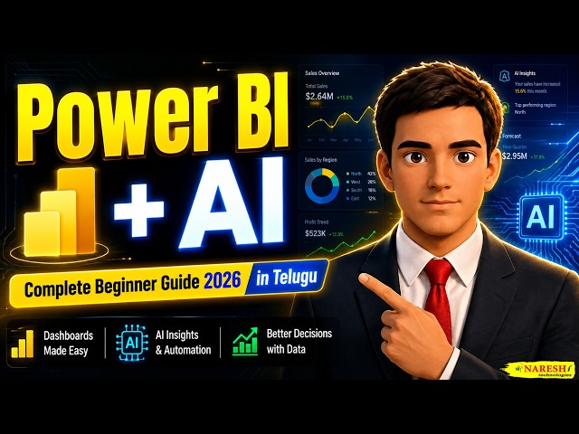 Power BI with AI | Complete Beginner Guide 2026 in Telugu |  Power BI with AI Jobs |  Naresh IT