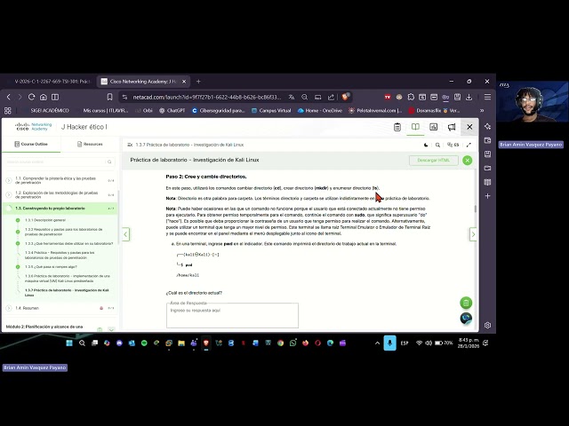 Kali Linux desde Cero | GUI, Comandos y Directorios (Cisco Lab 1.3.7)
