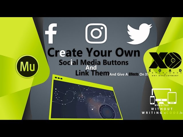 #5 Create a Social Media Buttons, Link Them And Give an Effect On It | Adobe Muse CC | Hindi | XOAD