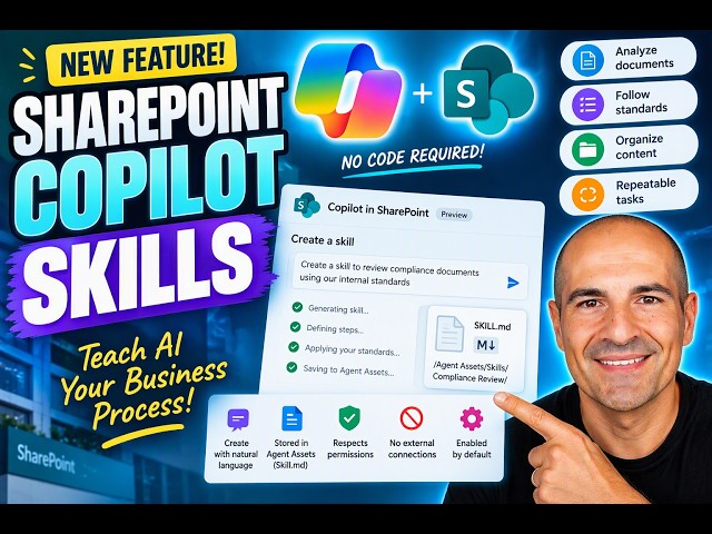SharePoint Copilot Skills Explained: Teach AI Your Business Process (No Code!) | 2026 Update