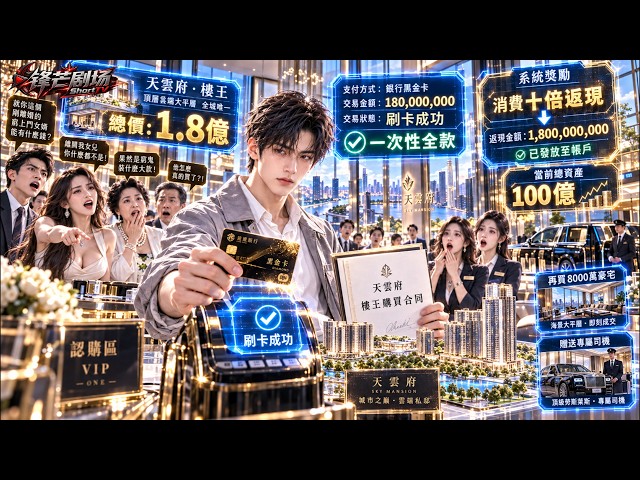 男人被出轨老婆逼着净身出户，下一秒“人生赢家系统”直接到账100亿！他反手买下1.8亿楼王，又砸1亿投资破产科技公司，三天后资产直接暴涨百倍！