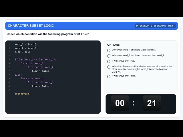 When Will This Python Code Print True? 🐍 Character Logic Quiz