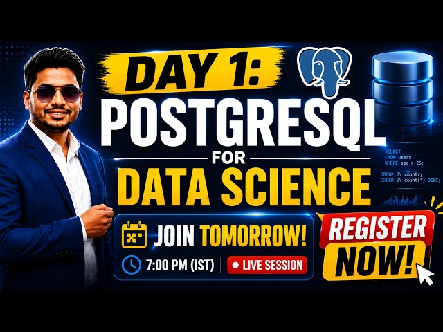 Day 1: PostgreSQL for Data Science | Join Tomorrow | Register Now