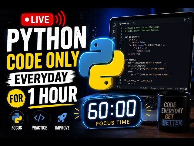 Learn Python LIVE | |  Coding Everyday for 1 Hour  |  | Day - 6
