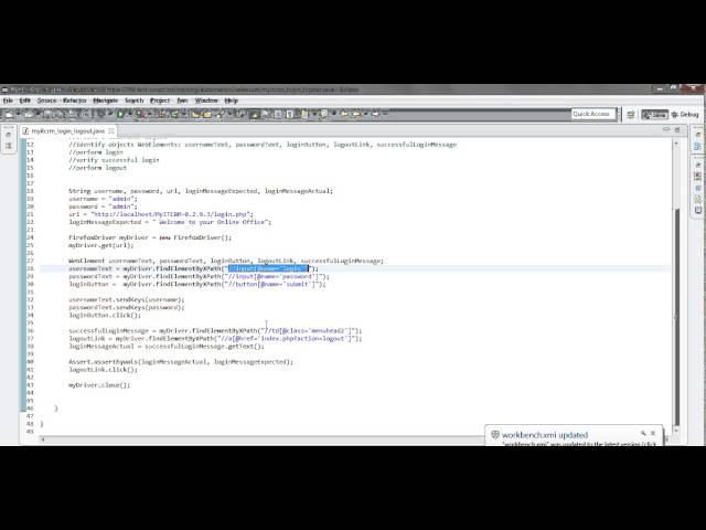 2 2  Selenium Webdriver   Simple CRM test script - Software testing automation