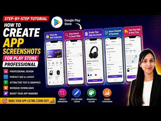 How to Create Professional App Screenshots for Google Play Store | Step-by-Step Guide