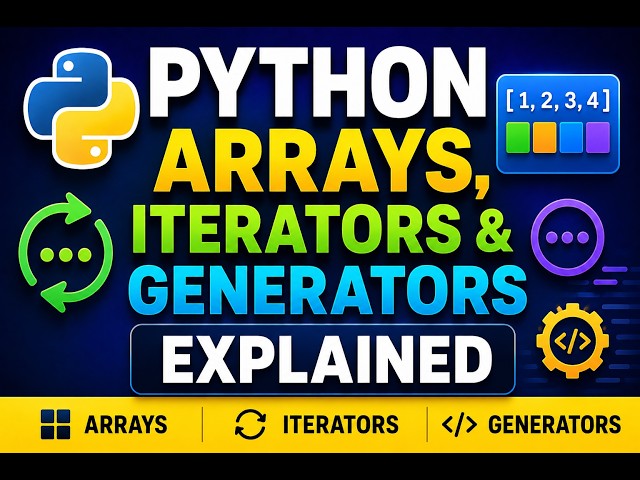 Python Arrays, Iterators & Generators Explained | Complete Beginner to Advanced Guide
