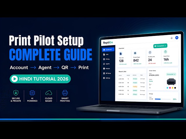 PrintPilot Complete Setup Tutorial 2026 | Cyber Cafe Software Setup Hindi I RepetiGo