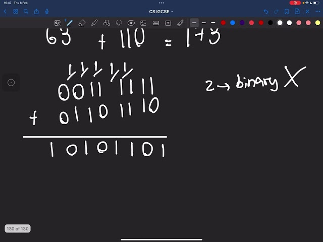 Binary addition