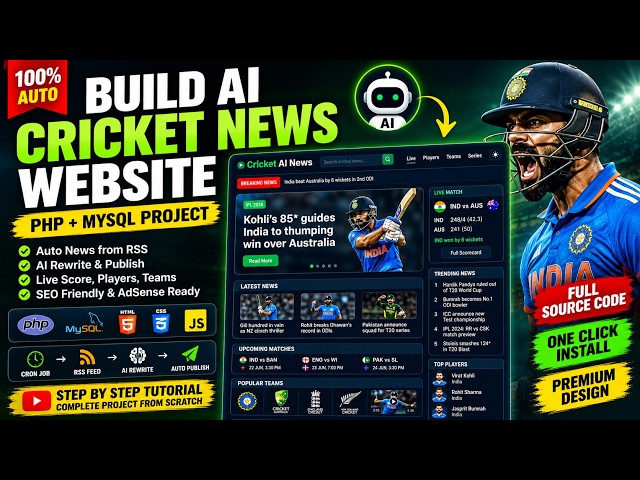 Build Your Own Cricket News Site (100% Automated)