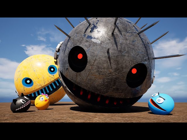 TWO ROBOT PACMAN VS MONSTER PACMAN ROBOT 0243