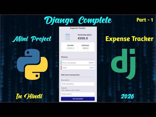 Expense Tracker Project in Django with UI | Django Micro projects | Part 1 | 2026