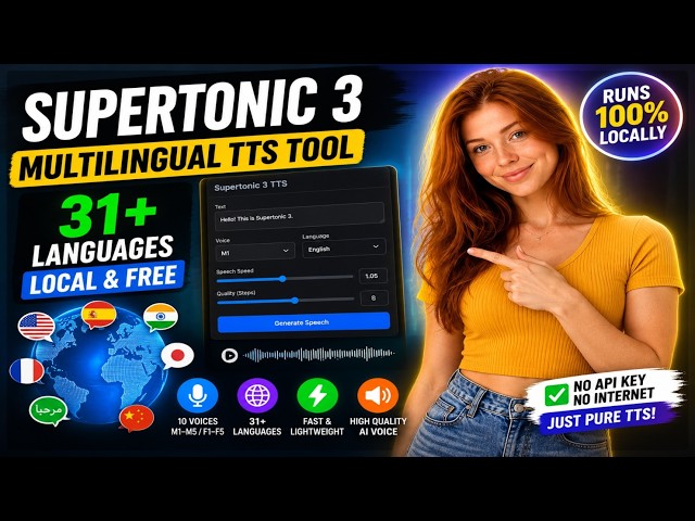 Supertonic 3 TTS | 31+ Languages AI Voice Generator – Runs on CPU!