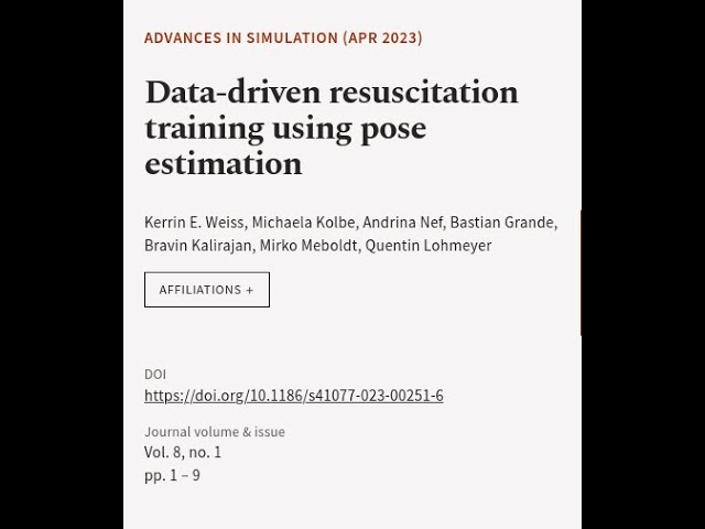 Data-driven resuscitation training using pose estimation | RTCL.TV