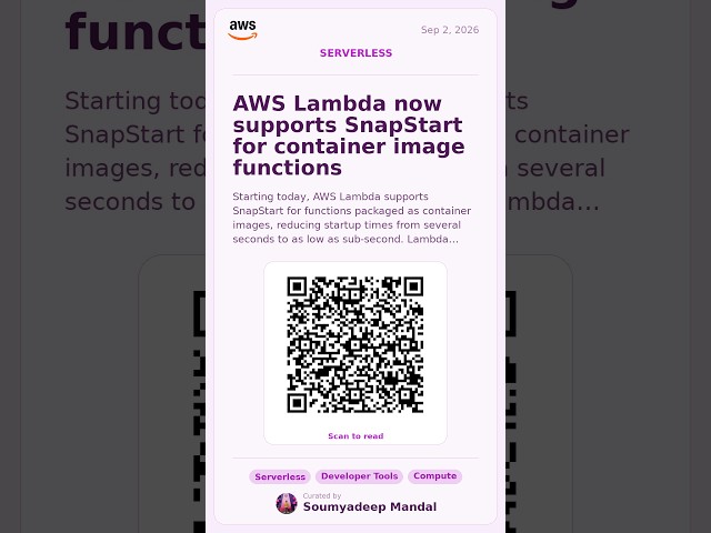 AWS Lambda SnapStart for Containers Just Dropped! ⚡ #Shorts