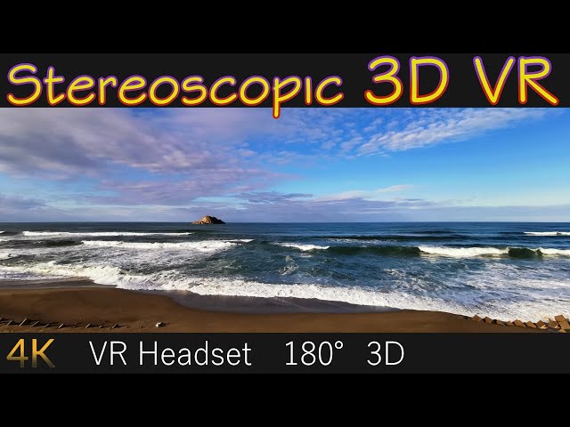 [VR 180] Take a walk along the beach on a sunny day in the middle of winter [3D 4K]
