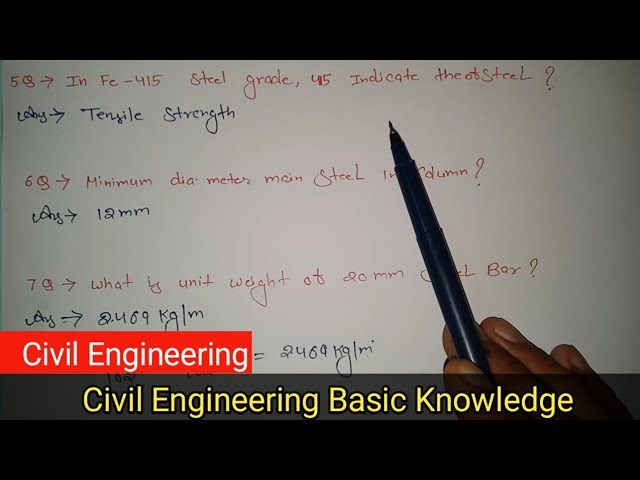 civil engineering interview | civil engineering basic knowledge Part 1 | ‎@Civil Field Engineer