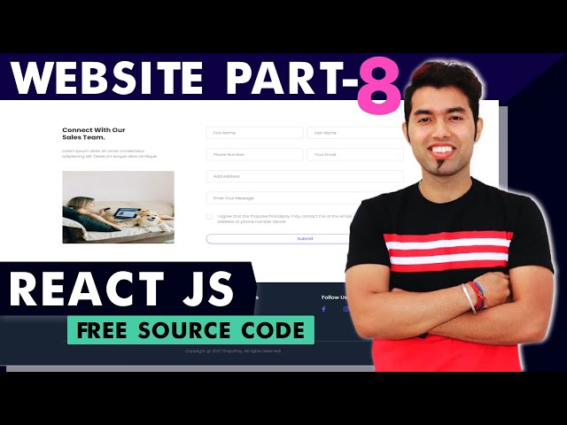 🔴 React Firebase JS Website Tutorial In Hindi #8: Contact Section UI Completed | 2021