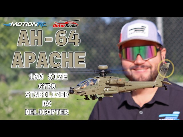 The New RotorScale AH-64 Apache 160 Size Gyro Stabilized RC Helicopter Overview | Motion RC