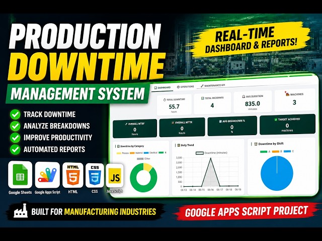 Industrial Downtime Management System | Full Web App (Google Apps Script + JavaScript)