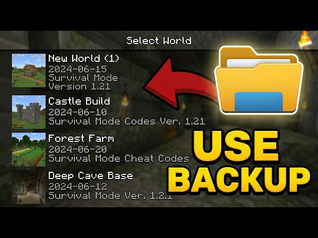 How to USE/LOAD BACKUP for Minecraft Worlds! (Complete Guide)