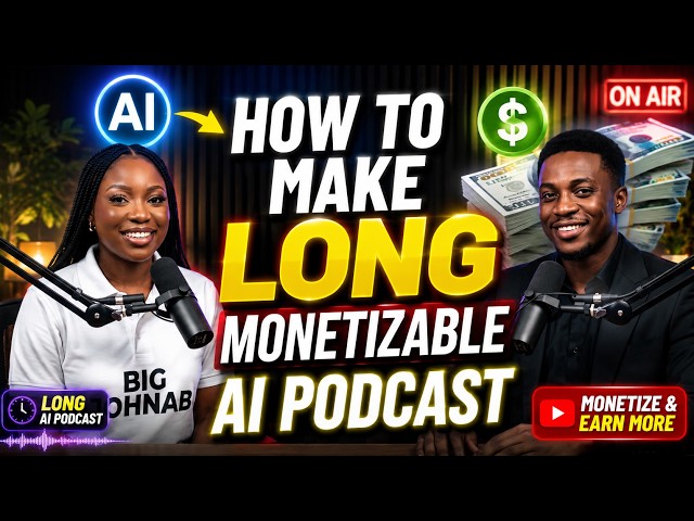 How to Make LONG Realistic AI Podcasts & Monetize Them on YouTube