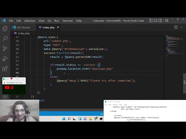 PHP 7 MySQL Script to Take Name and Email and Download Source Code Multiple Files Using Sessions