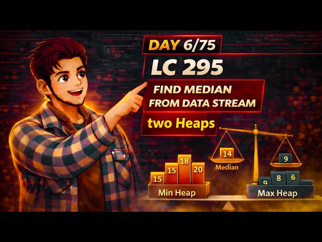 LC 295. Find Median from Data Stream | Heap HARD | Explained