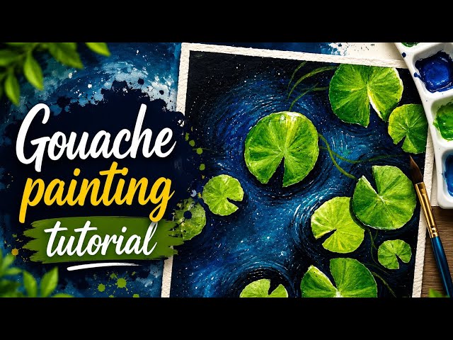 Simple Gouache pond painting tutorial 😍 #art #painting #tutorial #malayalam