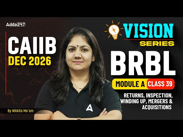 CAIIB Dec 2026 | BRBL Module A | Returns, Inspection, Winding Up, Mergers&Acquisition | Nikkita Mam