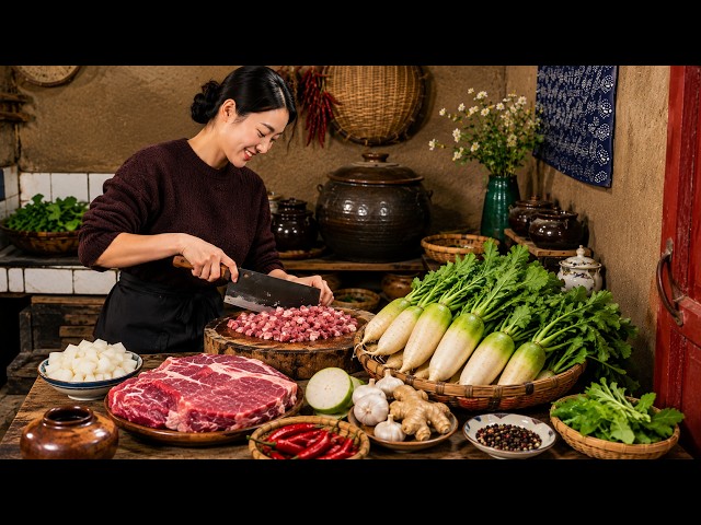 Traditional Chinese Radish & Meat Recipe | Delicious Rustic Cooking