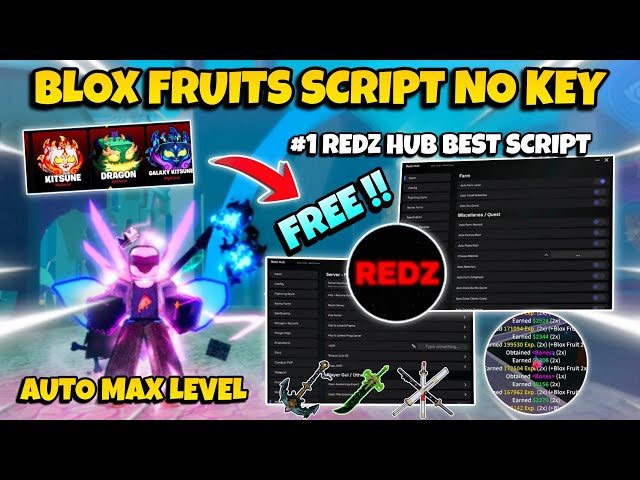 New Blox Fruits Script No Key - "Redz Hub" Auto Farm, Sea Events, Dungeon, Auto Raid, Mastery & More
