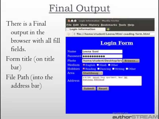 How to create a login form in KompoZer
