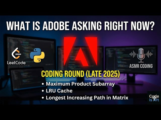 What is Adobe Asking Right Now? (Coding Round) | Python Leetcode | Python DSA Interview | ASMR