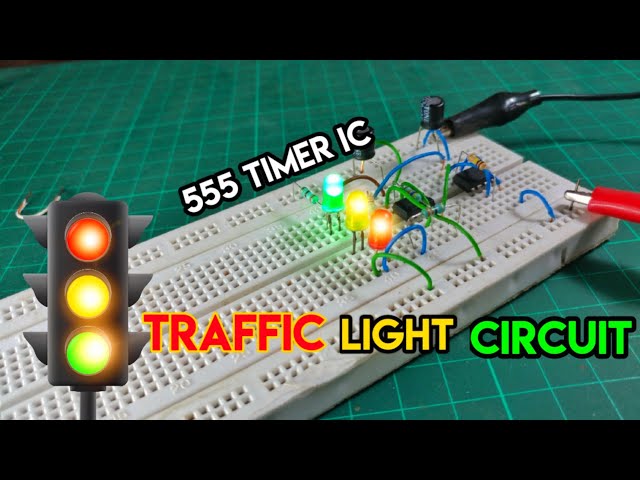 Traffic Light Circuit Using | 555 Timer IC | Led Projects.