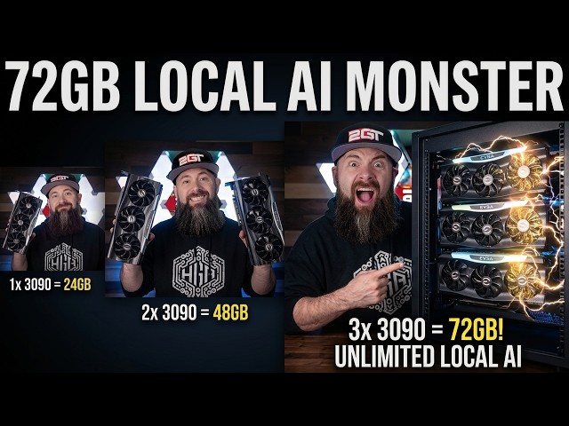 Three RTX 3090s in One Server - Homelab AI Server Build!