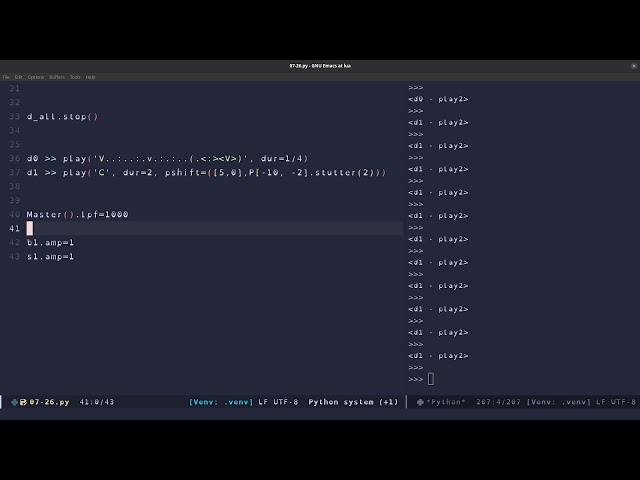 SuperCollider 3.14 Release Party: 22:20 - taconi - live coding with foxdot