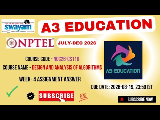 NPTEL Design and Analysis of Algorithms Week 4 Assignment Answers | noc26-cs110 | IIT Madras