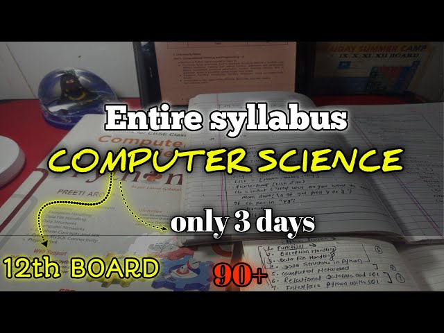 How I complete entire computer science syllabus in 3days || cs #Class12CS #CSCrashCourse #12th 