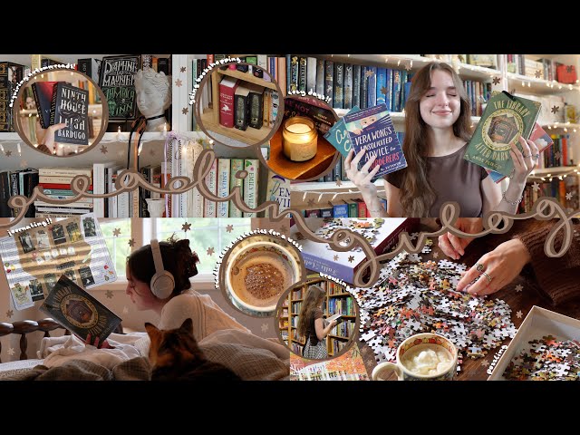 READING VLOG | manifesting fall by reading cozy mysteries and doing cozy hobbies🔍