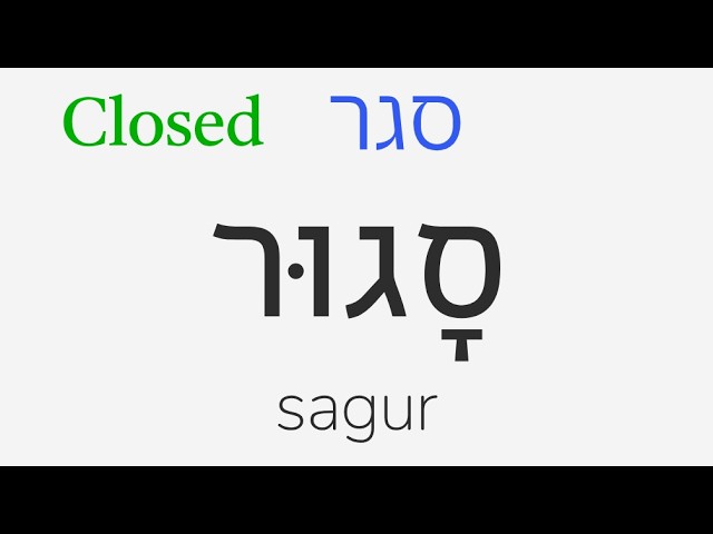 Open and Closed: Hebrew Basics #87